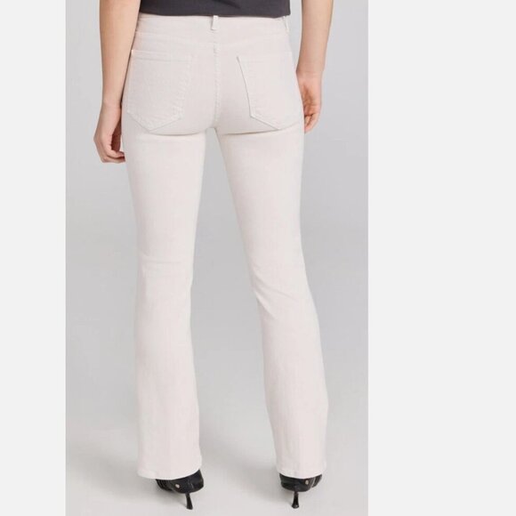 Mother Denim The Insider Flood High Rise Flare Jeans Ivory Play Date Size 27 - Picture 3 of 12